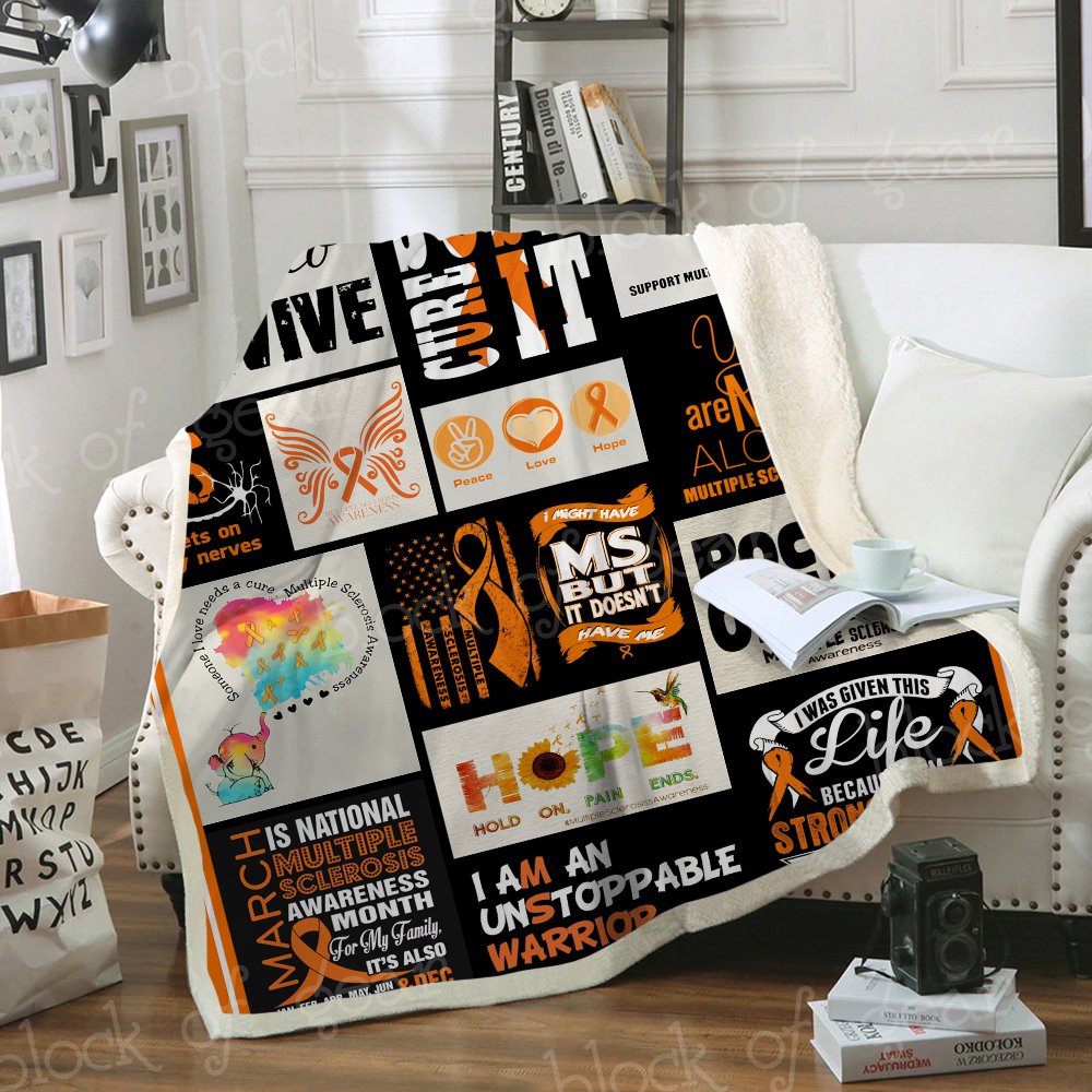 Multiple Sclerosis Awareness CL04100156F Sherpa Fleece Blanket