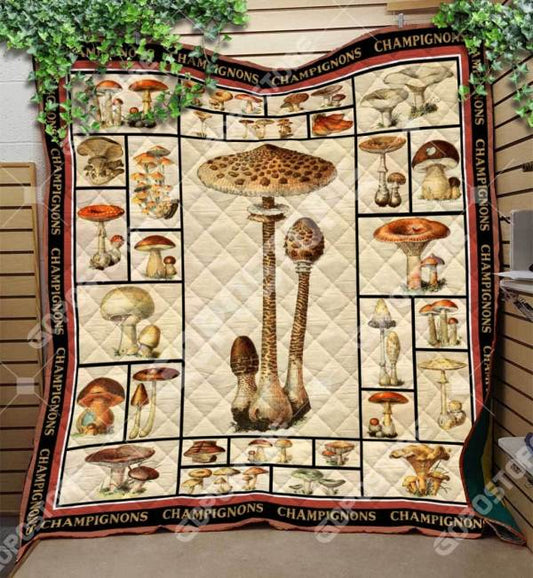 Mushroom Beautiful Mushroom CL16110261MDQ Quilt Blanket