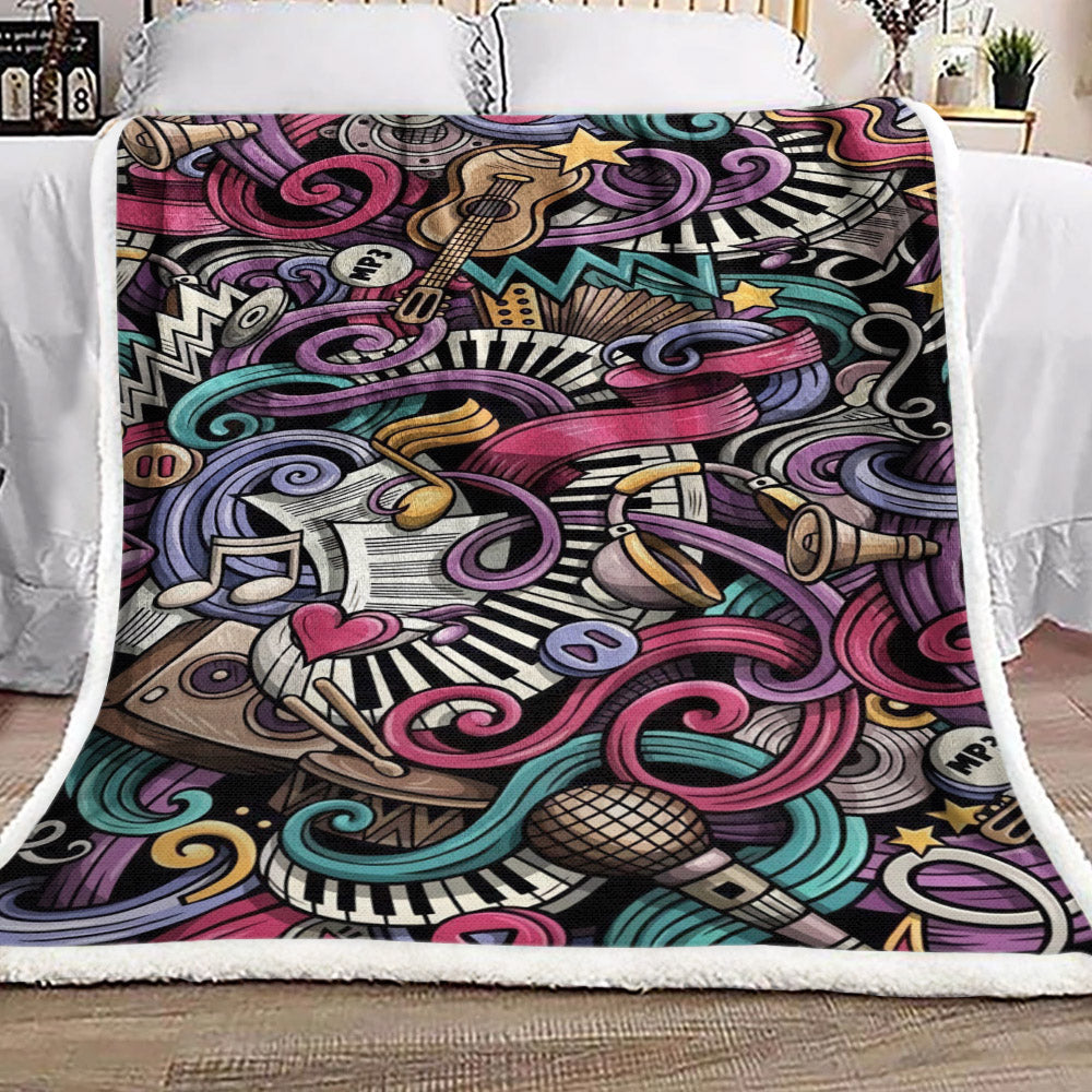 Music BT2910154F Sherpa Fleece Blanket