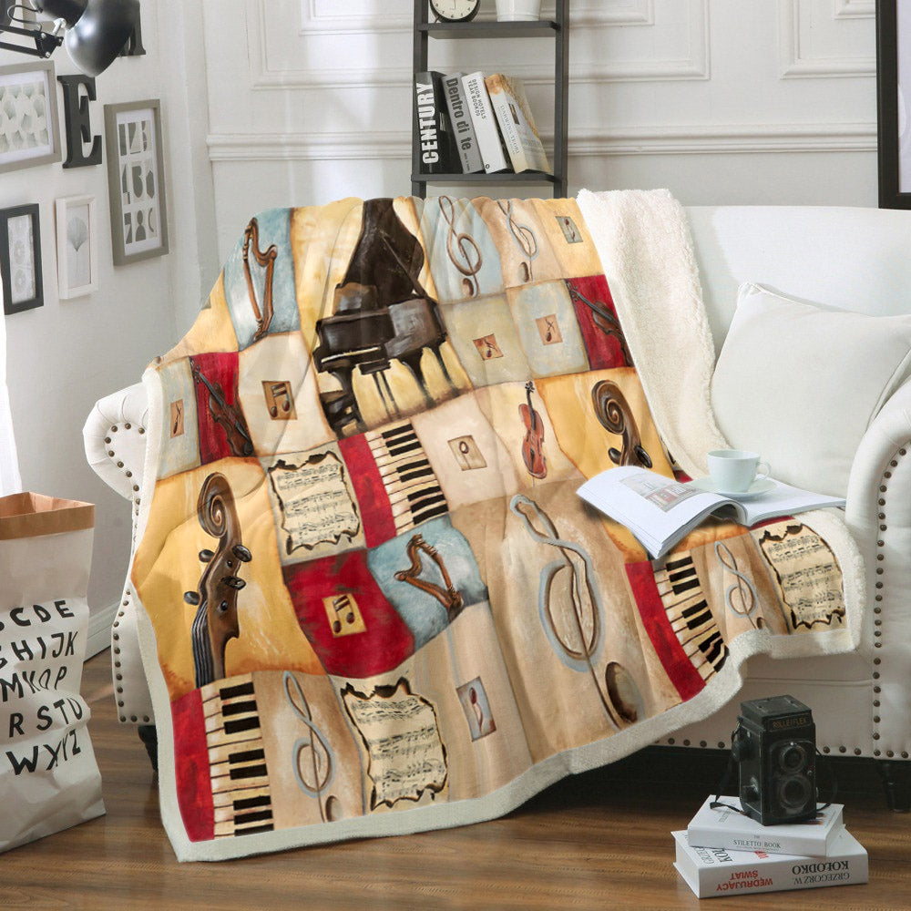 Music HM200814TT Sherpa Fleece Blanket