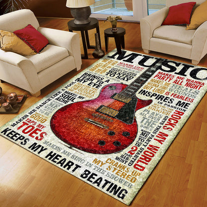 Music Makes My Life Guitar CL171009MDR Rug
