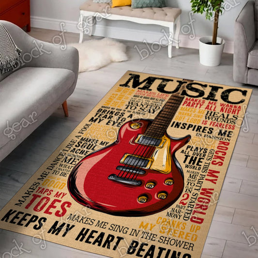 Music Makes My Life Guitar CL190997MDR Rug