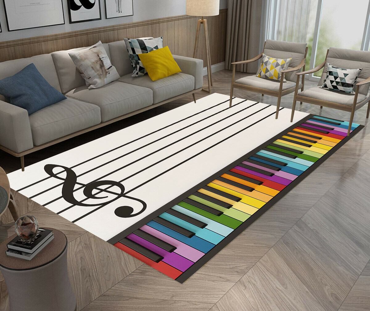 Music Note Colorful Piano Keyboard CLM1110261M Rug