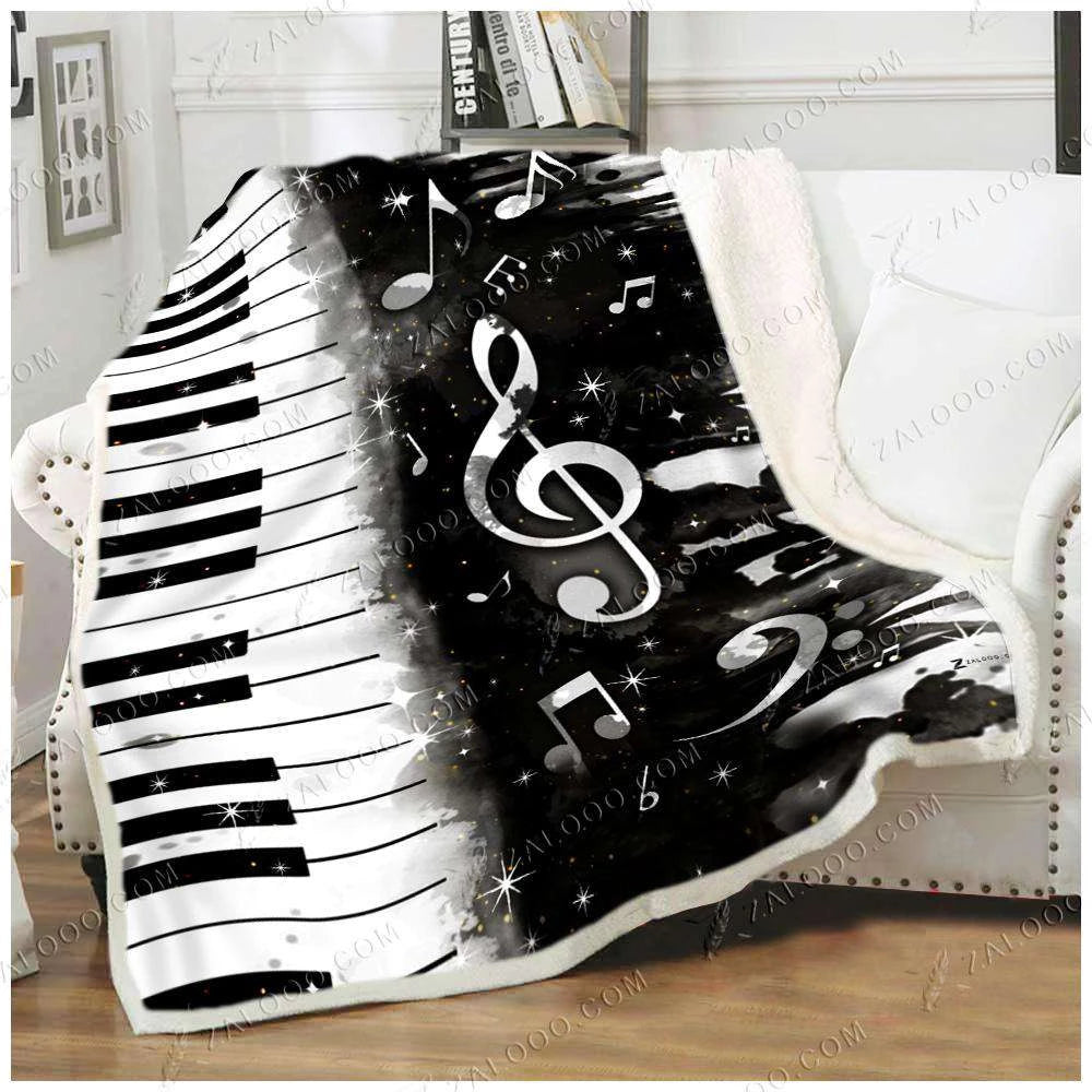 Music Piano CLM1110130S Sherpa Fleece Blanket