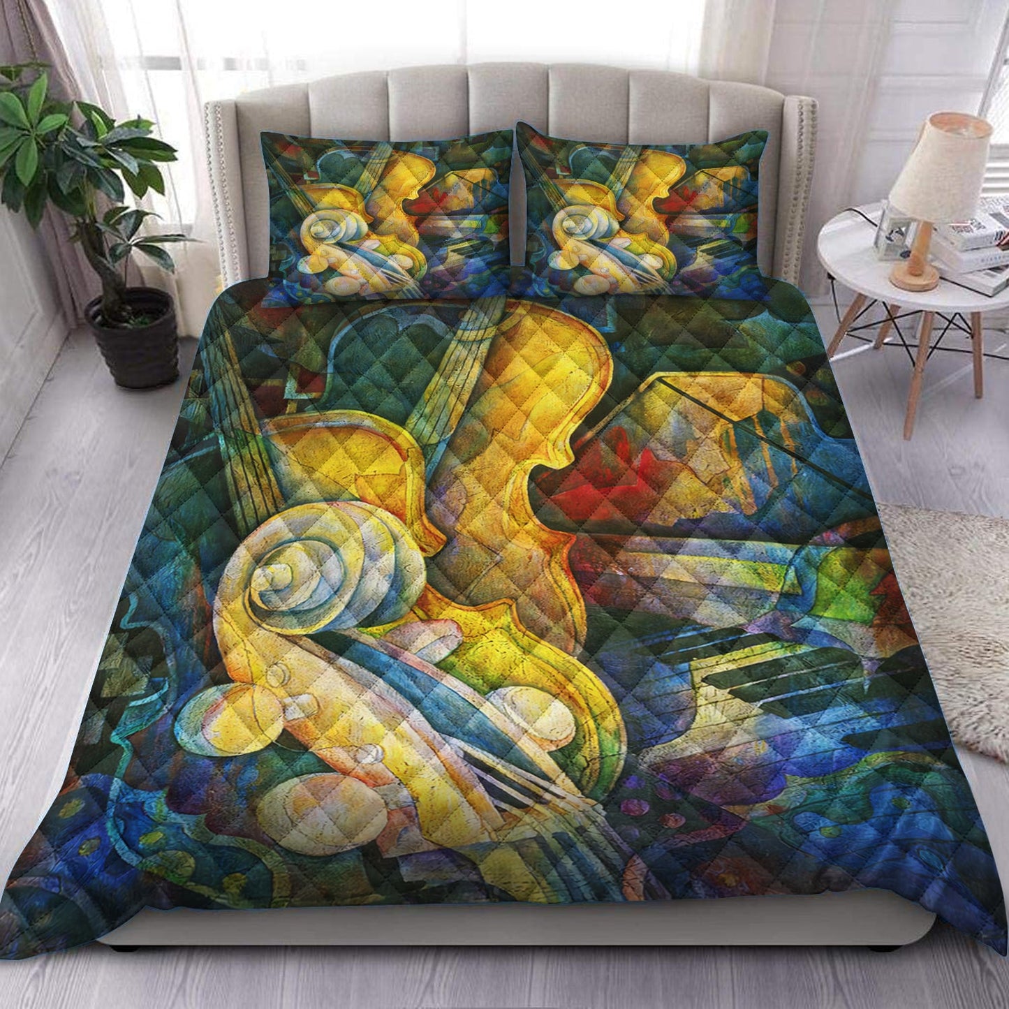 Musical Instrument Quilt Bedding Set HM1809004