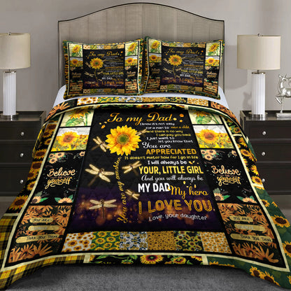 My Dad My Hero - Happy Father's Day Quilt Bedding Set HN17042301QB