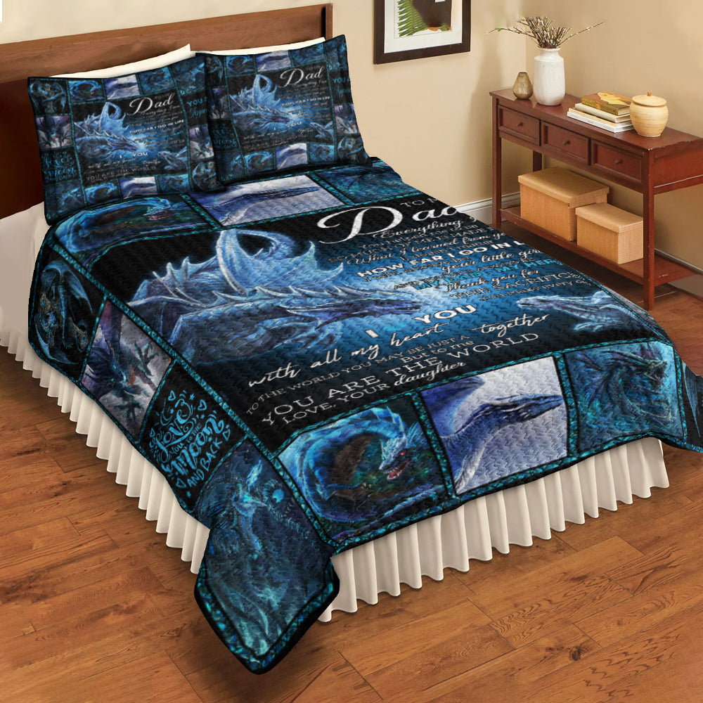 My Dad My Hero Dragon  - Happy Father's Day Quilt Bedding Set HN17042303QB