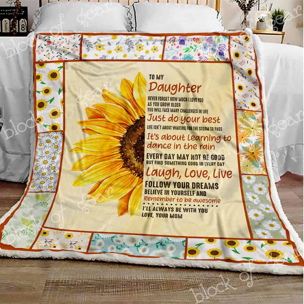My Daughter I Love You CL301172MDF Sherpa Fleece Blanket