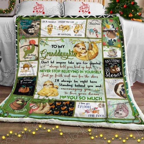 My Granddaughter I Love You A Sloth Grandma CL30100205MDF Sherpa Fleece Blanket