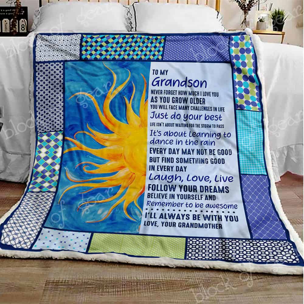 My Grandson I Love You CL2709341MDF Sherpa Fleece Blanket