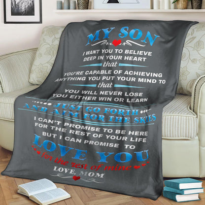 My Son Love, Mom Grey CL2100077MDF Sherpa Fleece Blanket