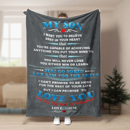 My Son Love, Mom Grey CL2100077MDF Sherpa Fleece Blanket