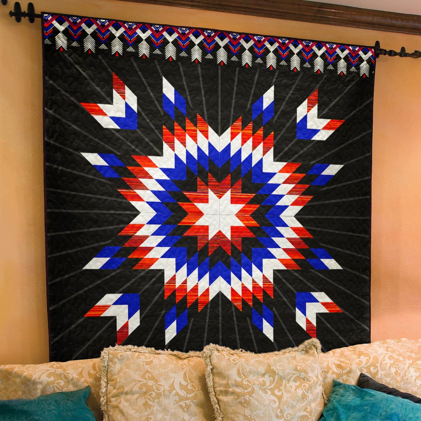 Native American Inspired Star Art Quilt TL21072301BL