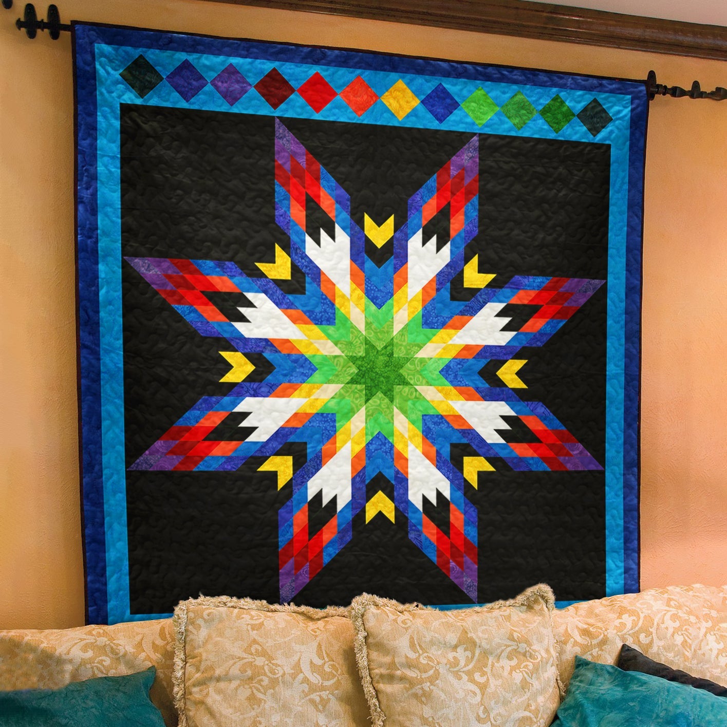 Native American Inspired Star Art Quilt TL21072302BL