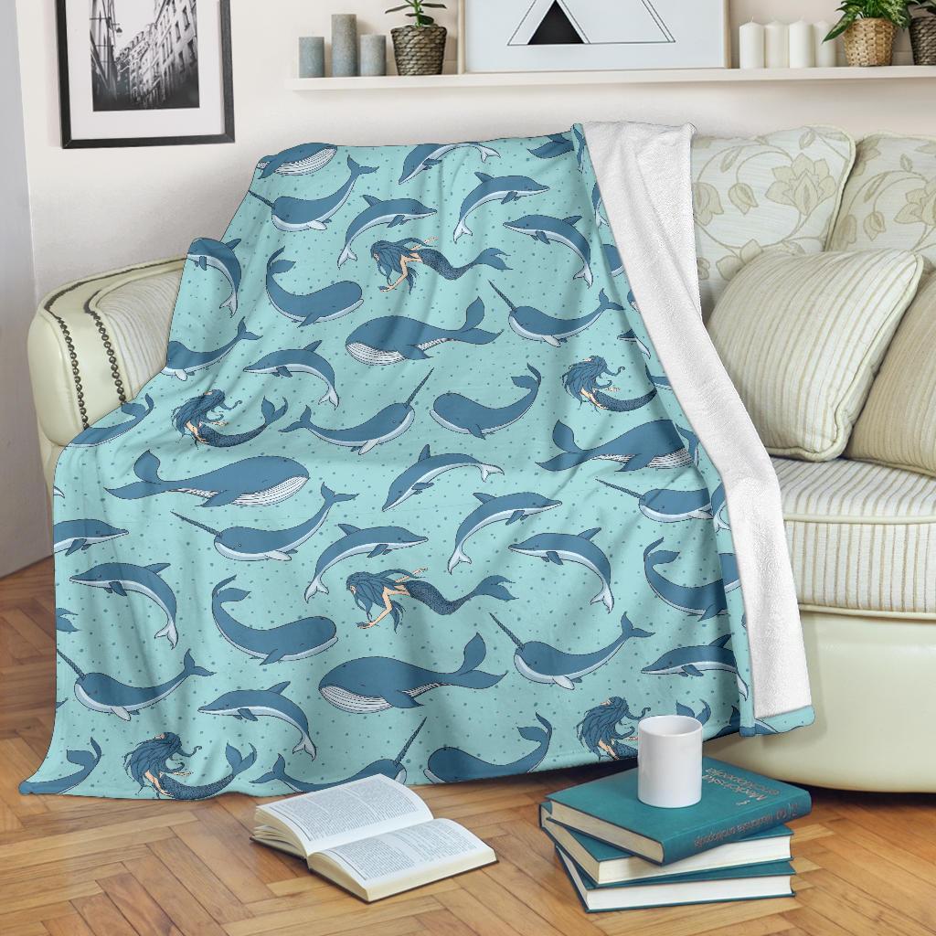 Narwhal CL12100813MDF Sherpa Fleece Blanket