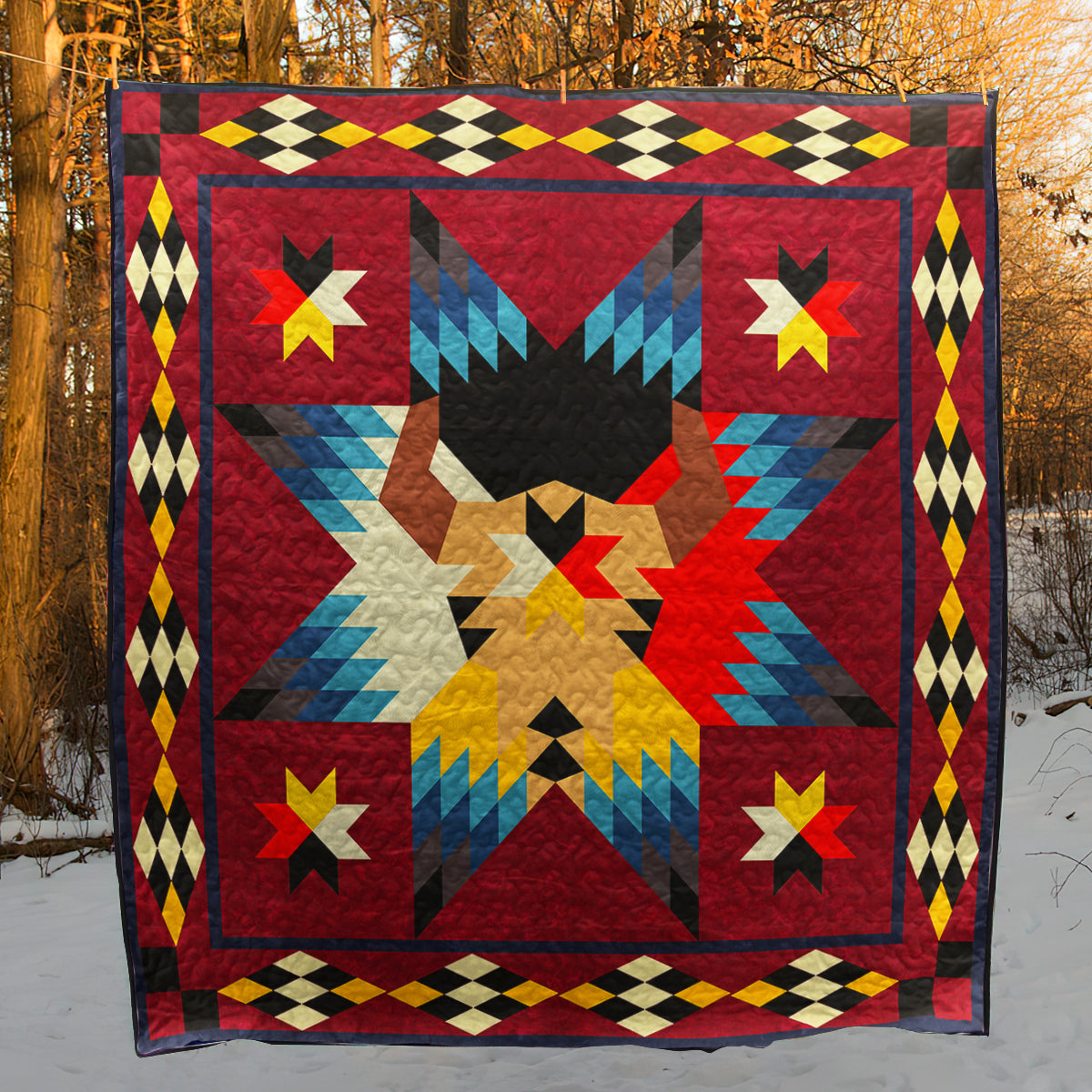Native American Quilt Blanket HN24022305BL