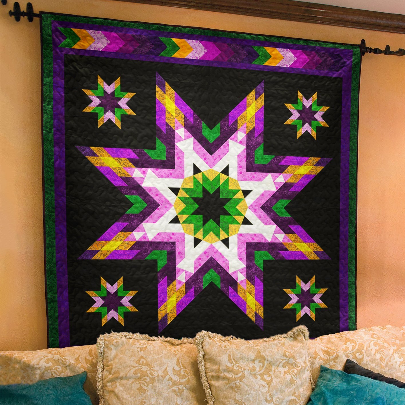 Native American Inspired Star Art Quilt TL04082303BL