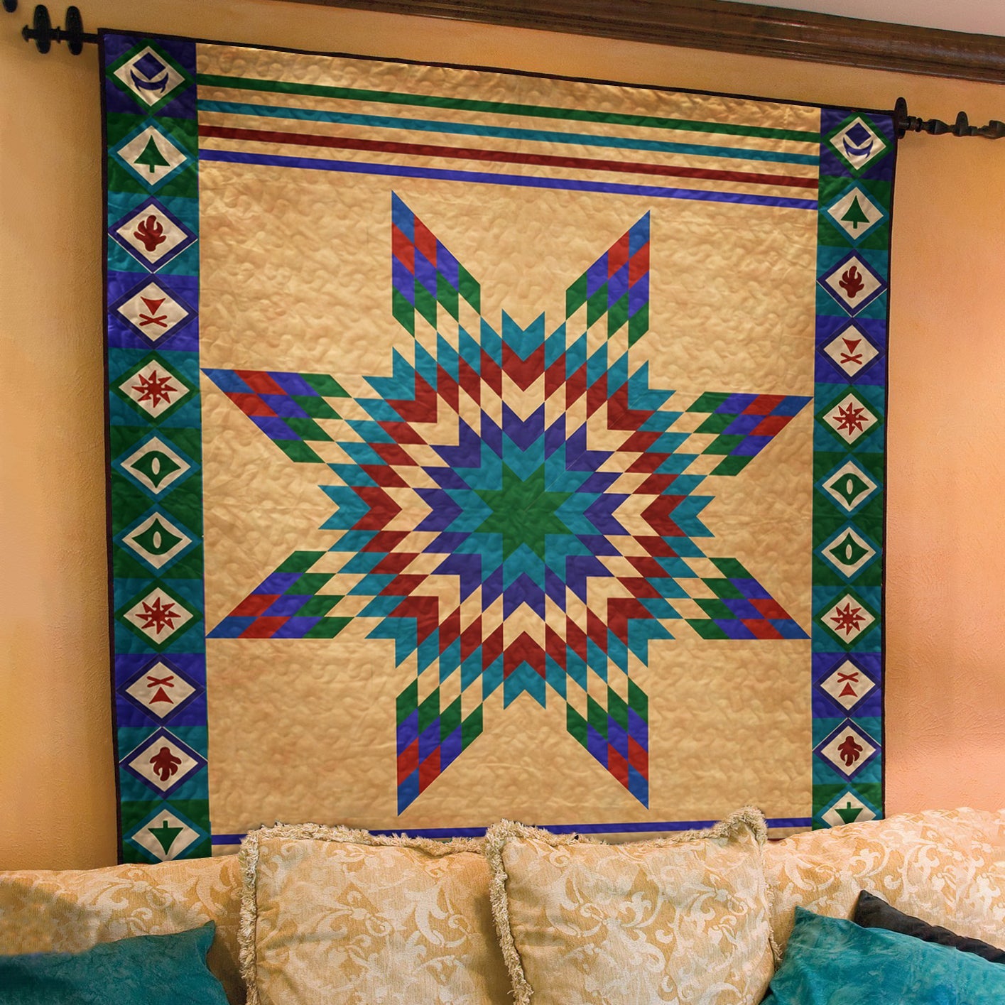 Native American Inspired Star Art Quilt TL04082302BL