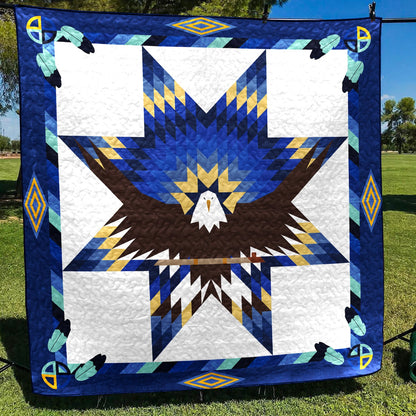 Native American Inspired Blue Eagle Art Quilt HM03082301BL