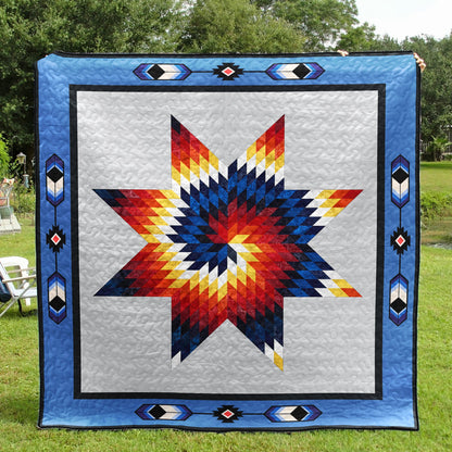 Native American Inspired Blue Star CLP270662 Art Quilt