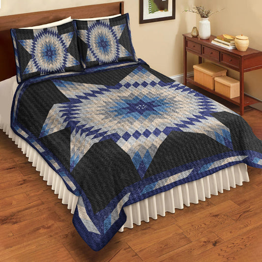 Native American Blue Star Quilt Bedding Set TN250508D