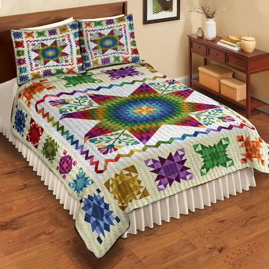 Native American Colorful Star Quilt Bedding Set HN260501M