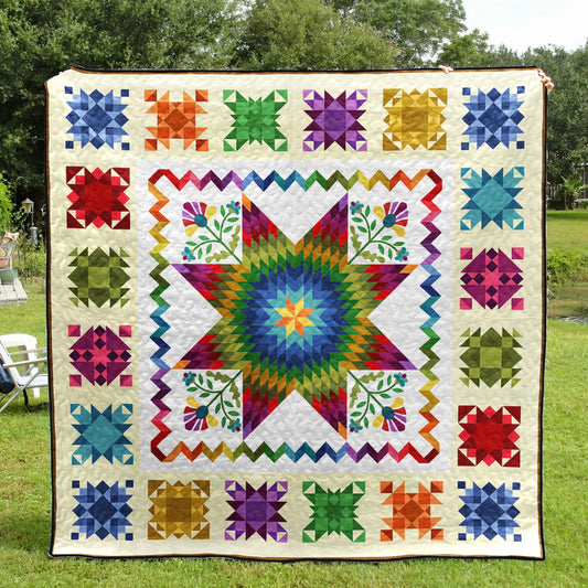 Native American Colorful Star Quilt Blanket HN260506M