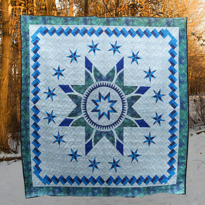 Native American Flower Star Quilt Blanket HN310502M