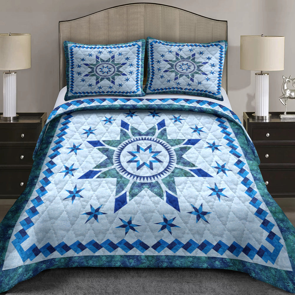 Native American Flower Star Quilt Bedding Set HN310502MBS