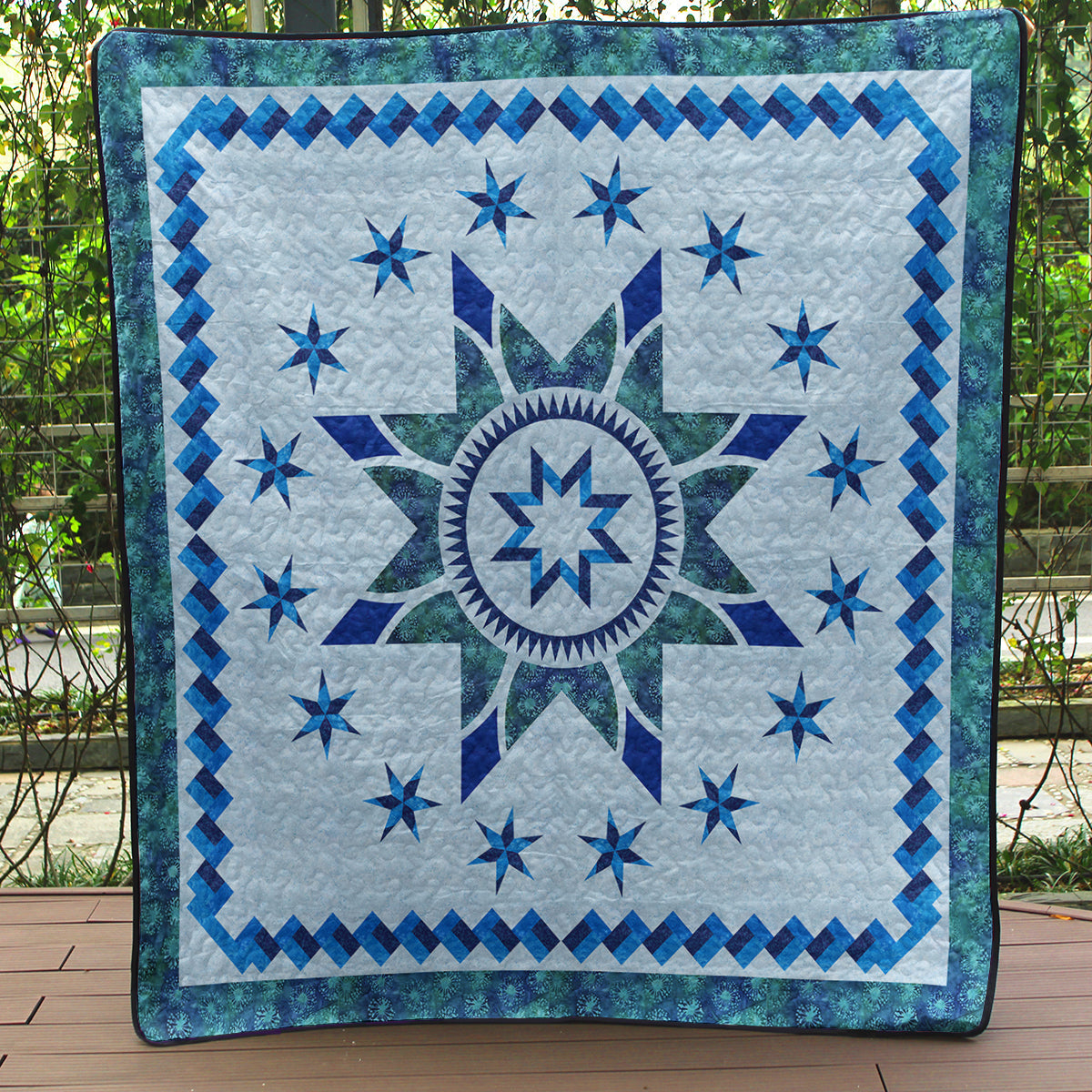 Native American Flower Star Quilt Blanket HN310502M