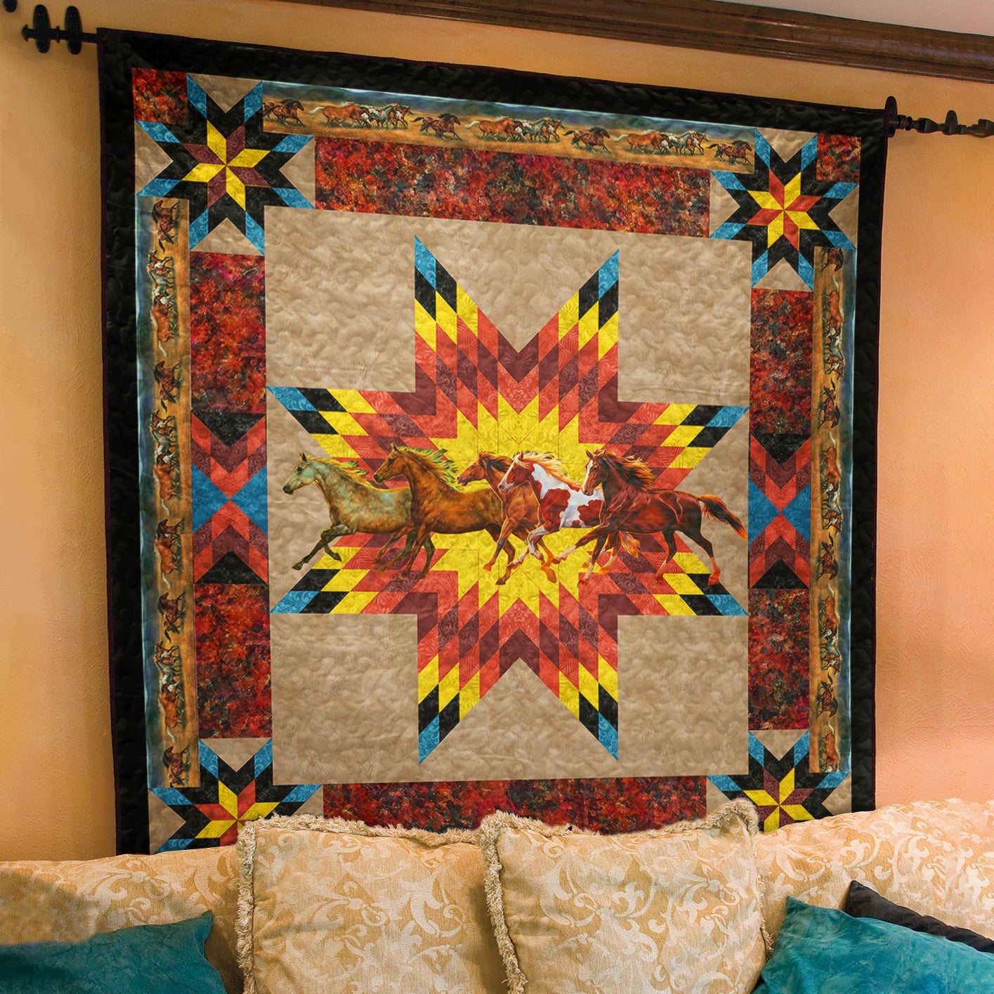 Native American Inspired Horse Art Quilt TL211003Y