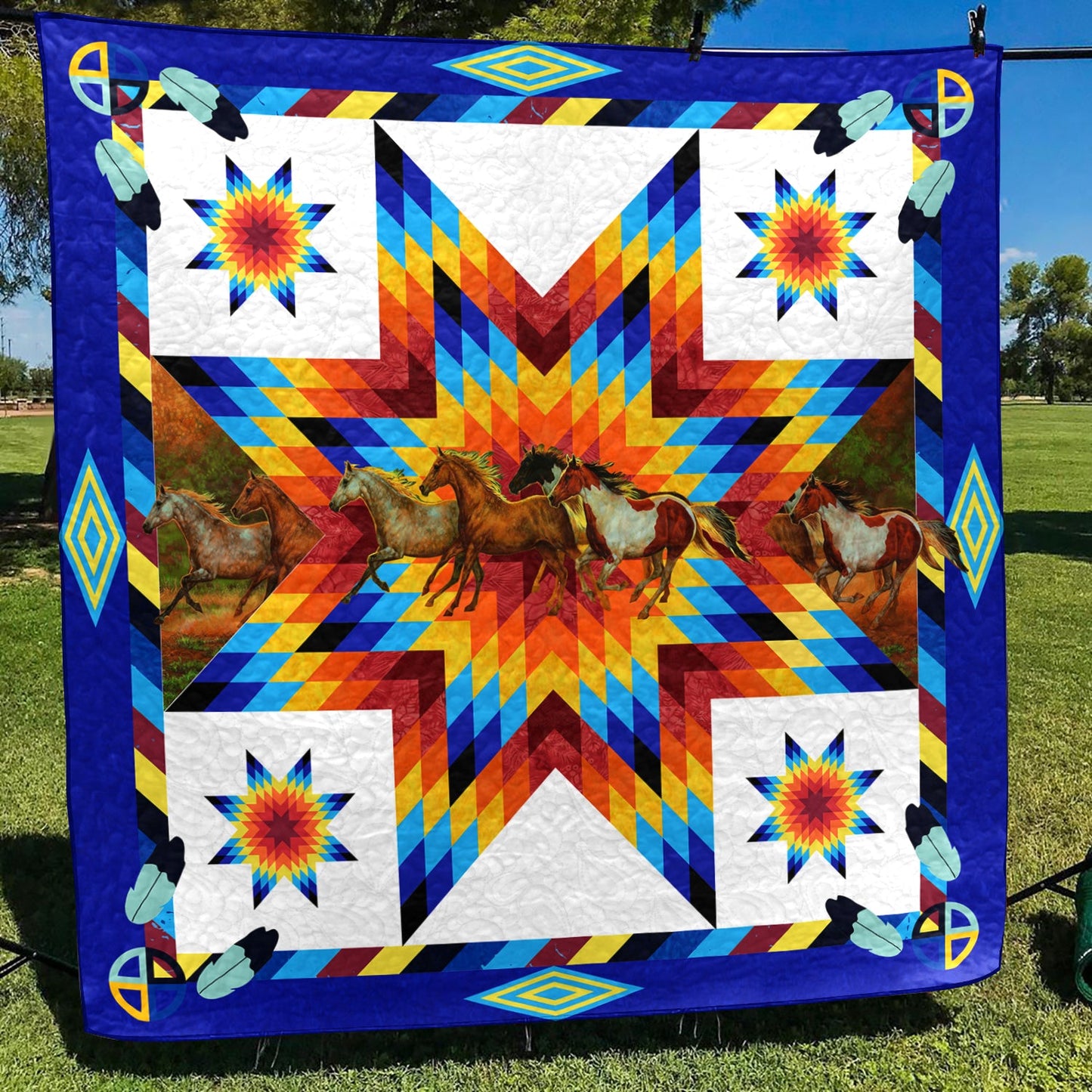 Native American Horse Quilt Blanket HN201002Y