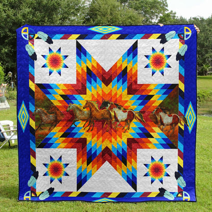 Native American Horse Quilt Blanket HN201002Y