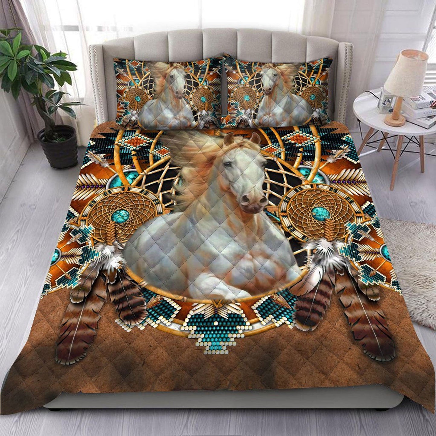 Native American Horses Quilt Bedding Set ND051004