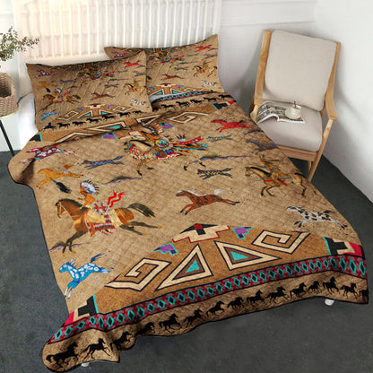 Native American Inspired Horses Quilt Bedding Set TL030607QS