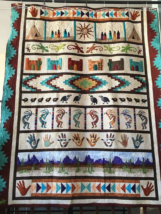 Native American Kokopelli CLA0710570Q Quilt Blanket