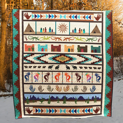 Native American Kokopelli CLA0710570Q Quilt Blanket