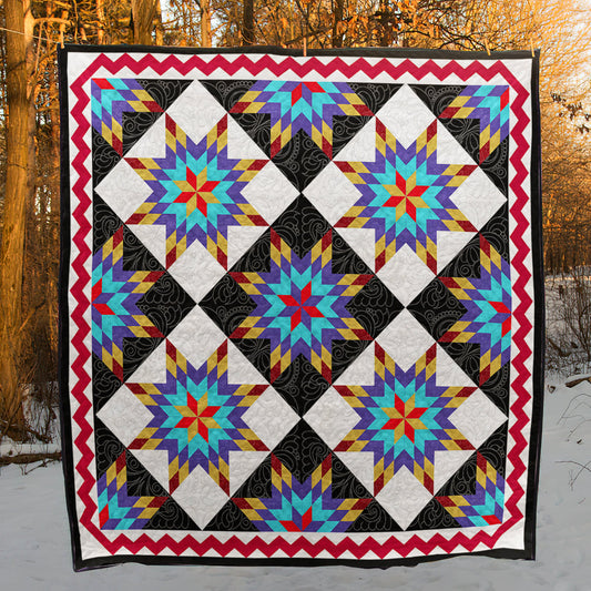 Native American Lone Star Pattern Quilt Blanket TN240505D