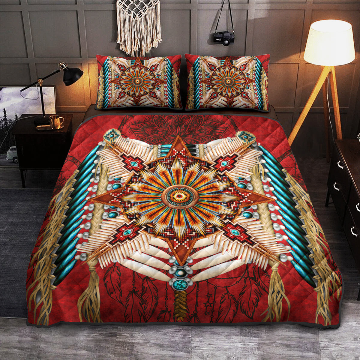 Native American Inspired Quilt Bed Sheet HN090907T