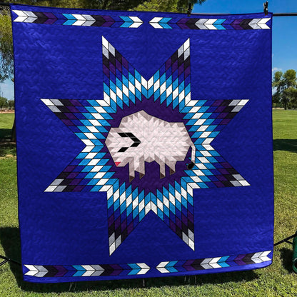 Buffalo Native American Inspired Star Art Quilt HM04082301BL