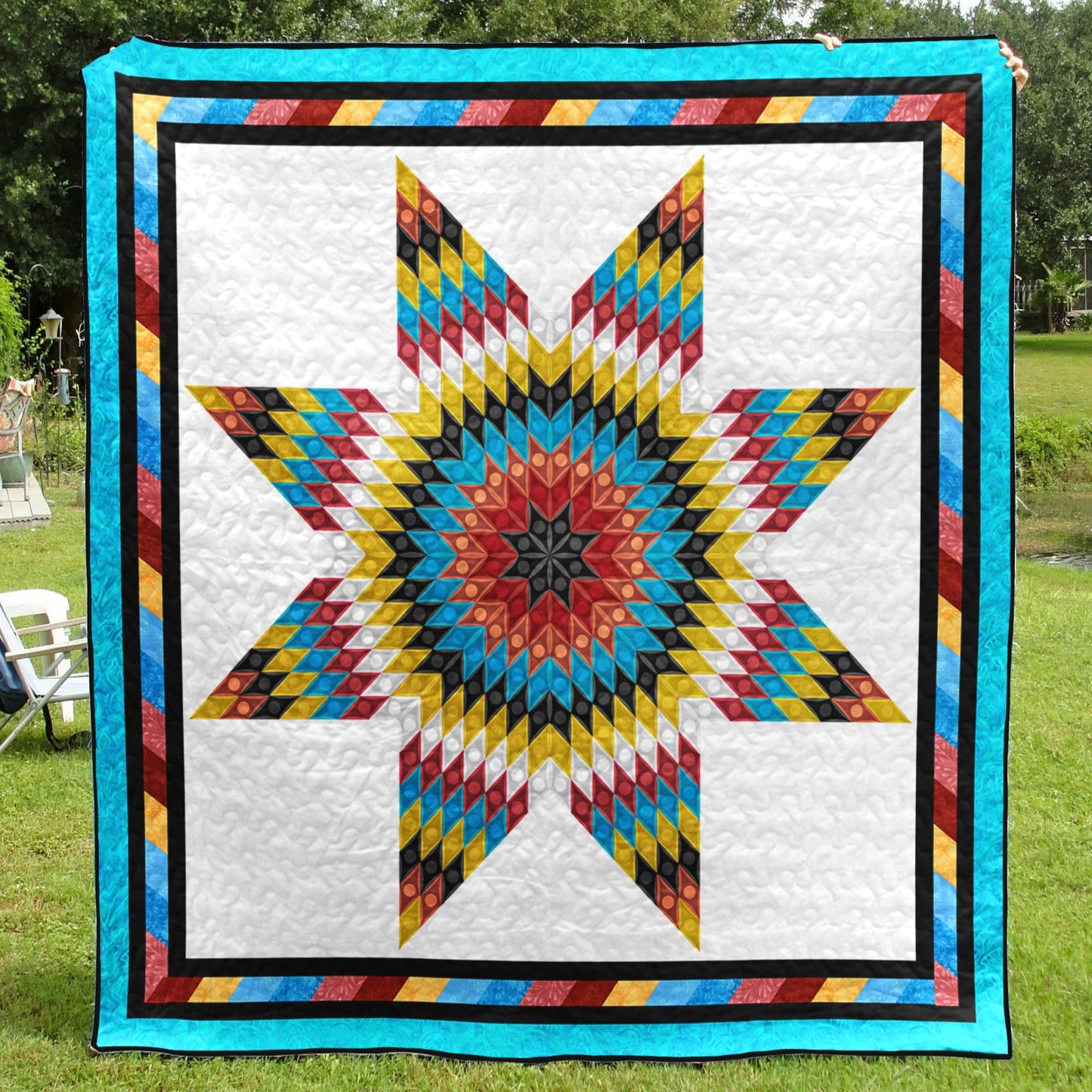 Native American Inspired Star Art Quilt HM28072303BL