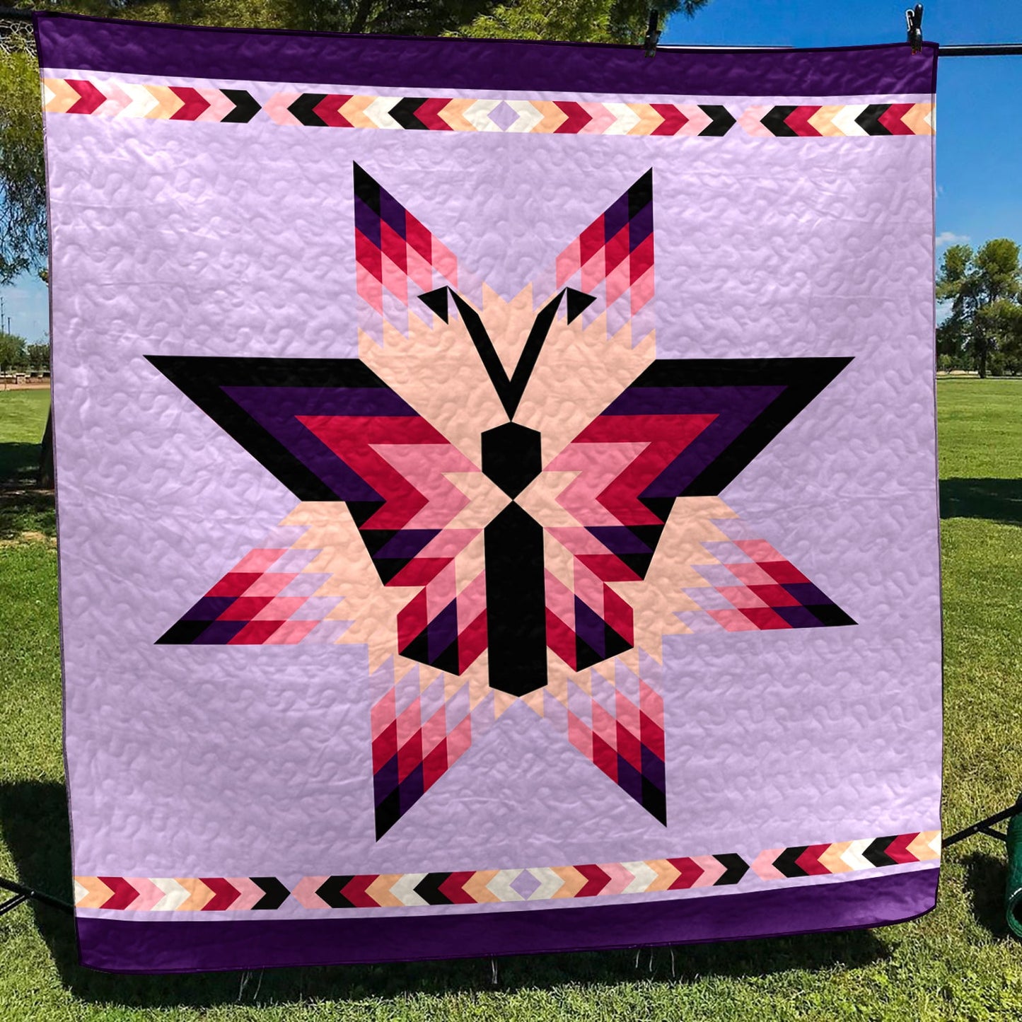 Butterfly Native American Inspired Star Art Quilt HM04082303BL