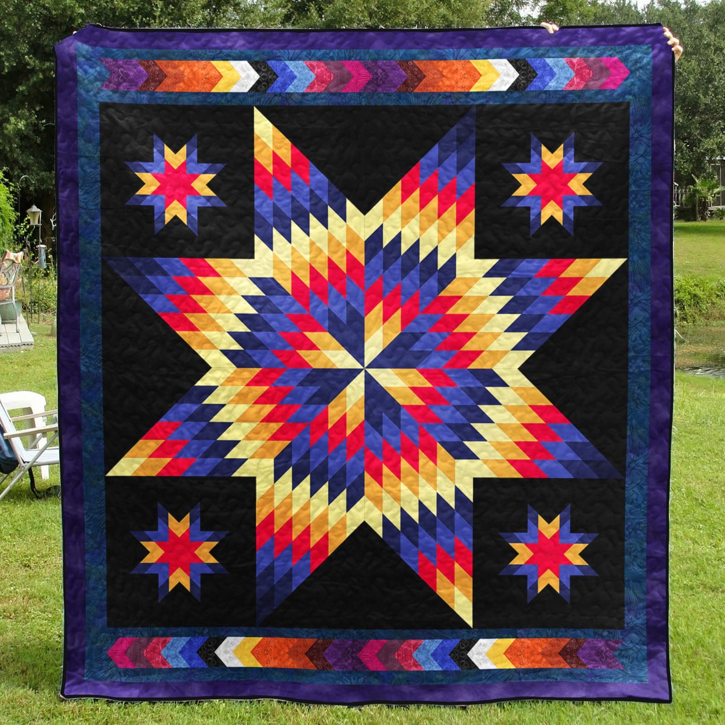 Native American Inspired Star Art Quilt HM11082304BL