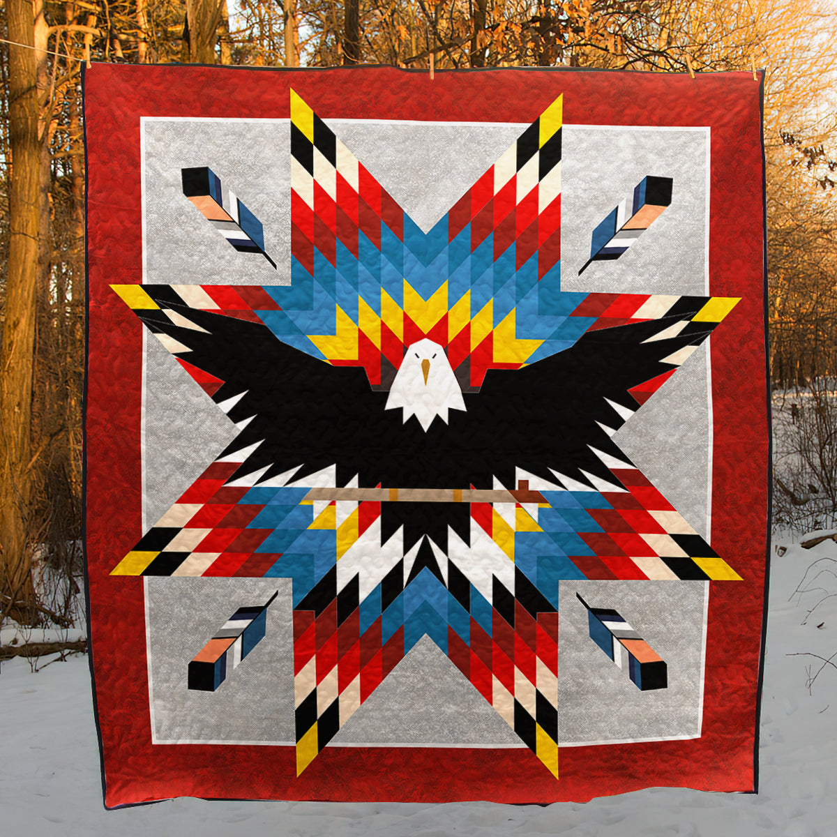 Eagle Native American Inspired Star Art Quilt HM31072301BL