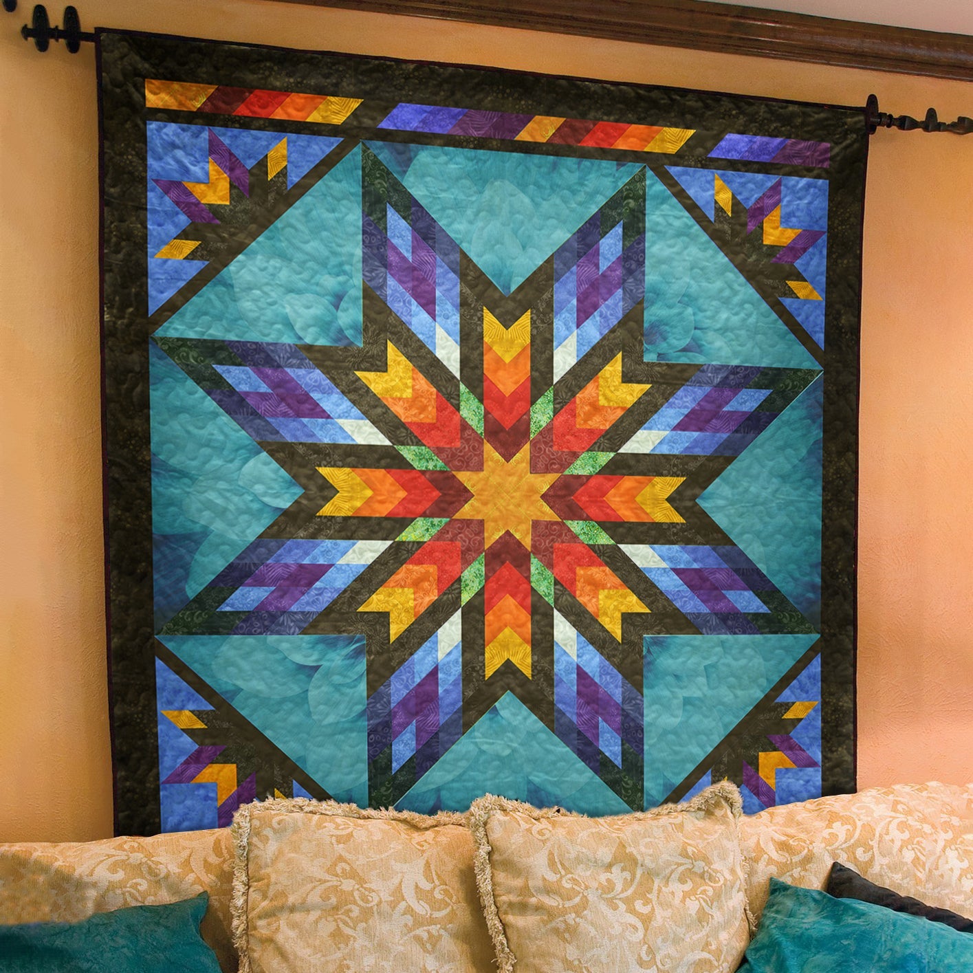 Native American Inspired Star Art Quilt TL03082301BL