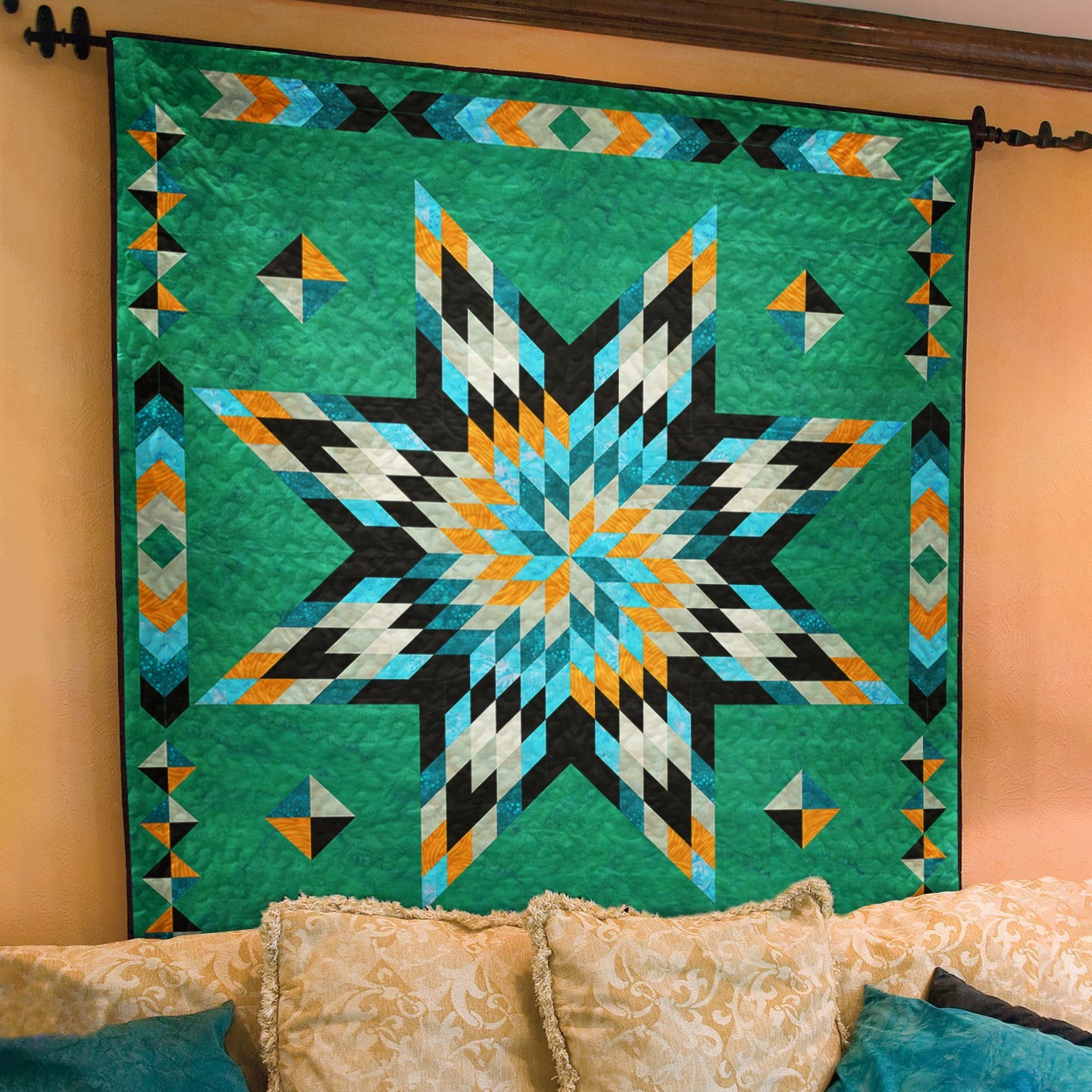 Native American Inspired Star Art Quilt TL03082304BL