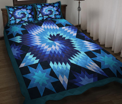 Native American Star Blue Quilt Bedding Set HN240509M