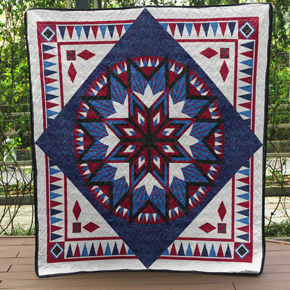 Native American Star Blue Quilt Blanket HN310503M