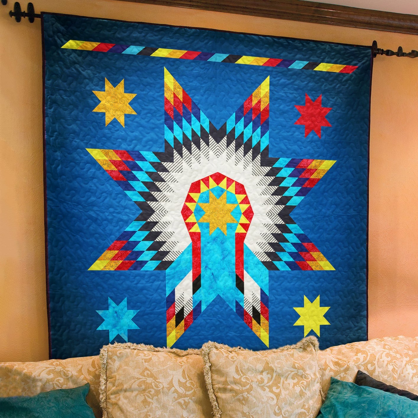 Native American Inspired Star CLA1510298Q Art Quilt