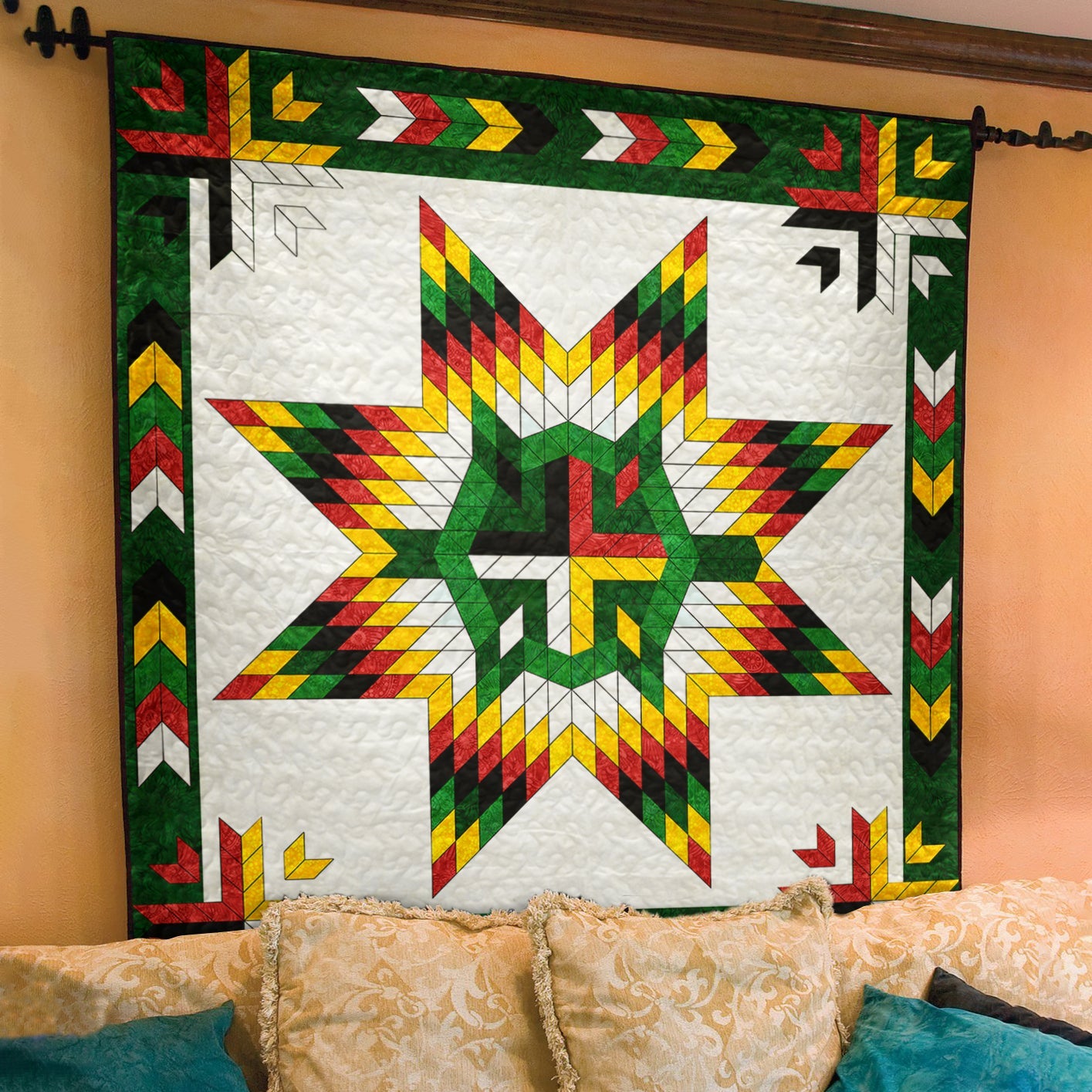 Native American Inspired Star CLA1510382Q Art Quilt